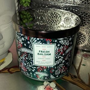 Bath and body Works, three wick candle, fresh balsam, brand new
